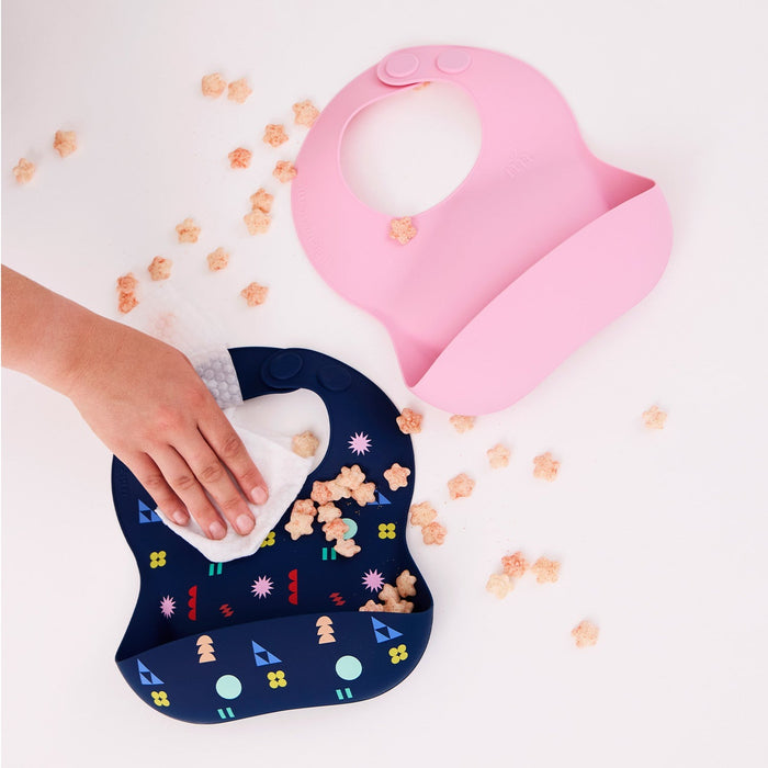 Magnetic Me Silicone Bib - Navy Geo