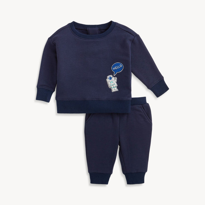 Magnetic Me Sweatsuit - Brushed Blue with Patches