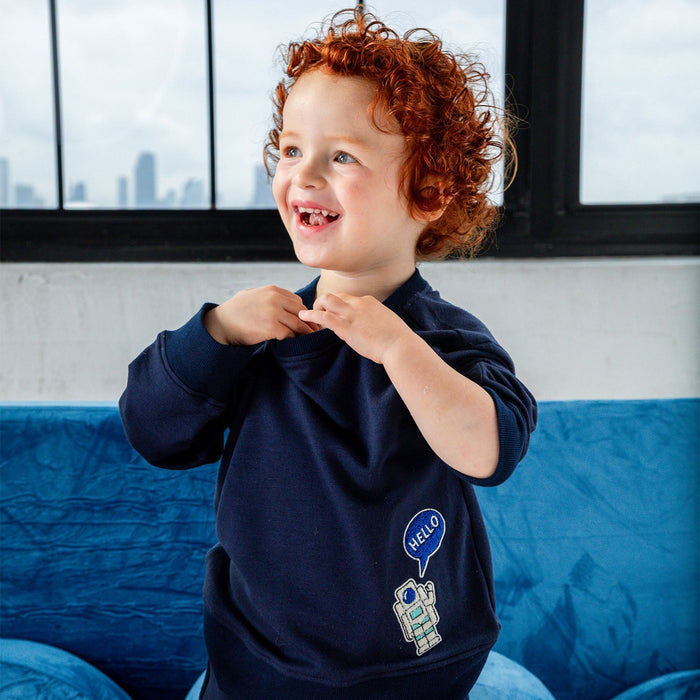 Magnetic Me Sweatsuit - Brushed Blue with Patches