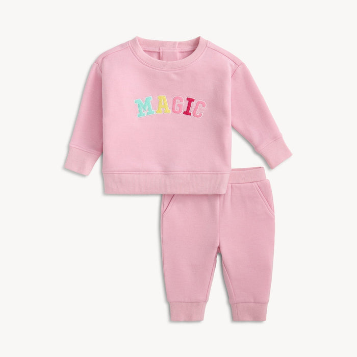 Magnetic Me Sweatsuit - Cameo Pink with Patches