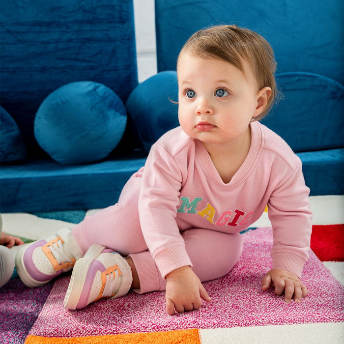 Magnetic Me Sweatsuit - Cameo Pink with Patches