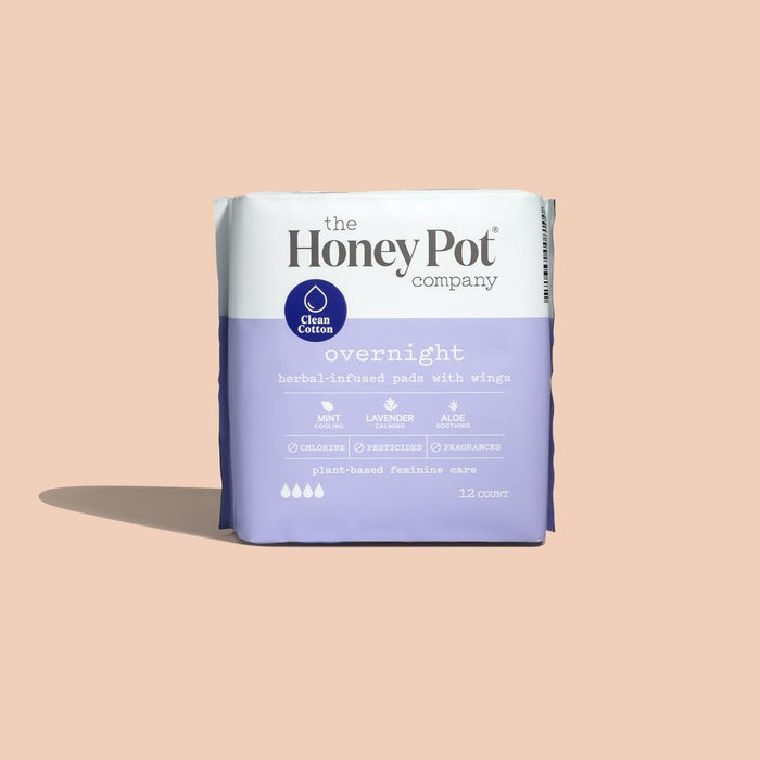 The Honey Pot Overnight Herbal Menstrual Pads 12 count