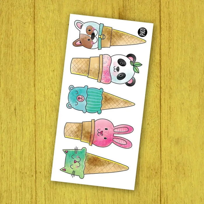 Pico Temporary Tattoos - Animal Ice Cream