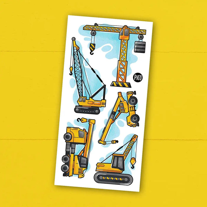 Pico Temporary Tattoos - Construction Cranes