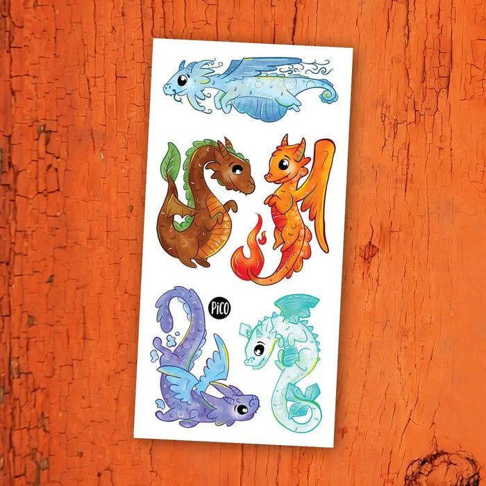Pico Temporary Tattoos - Dragons and the Elements