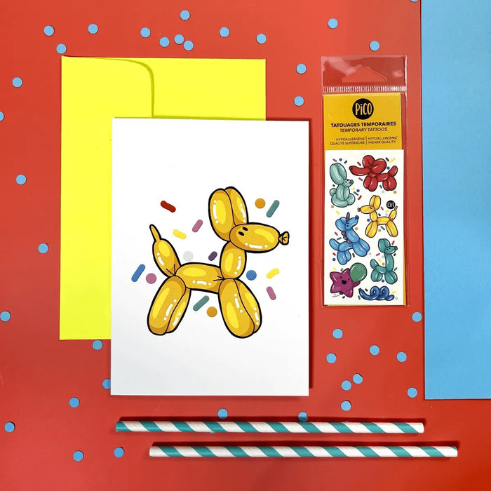 Pico Tatoo Greeting Card - Animals Balloon