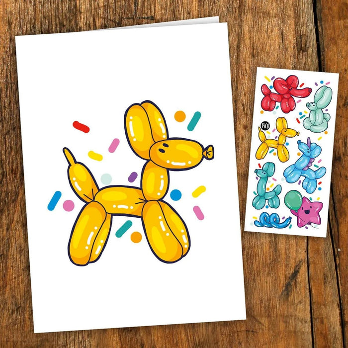 Pico Tatoo Greeting Card - Animals Balloon