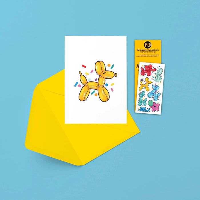 Pico Tatoo Greeting Card - Animals Balloon