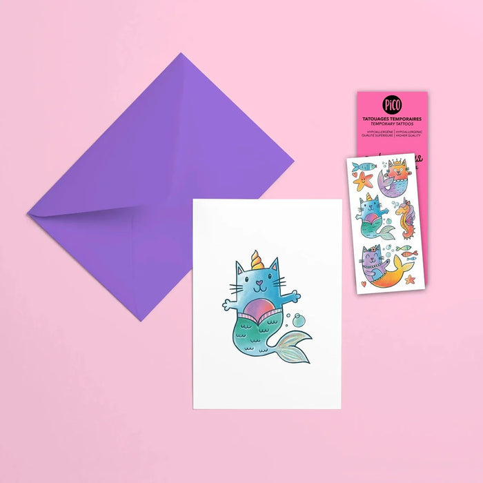 Pico Tatoo Greeting Card - The Cat-Mermaids