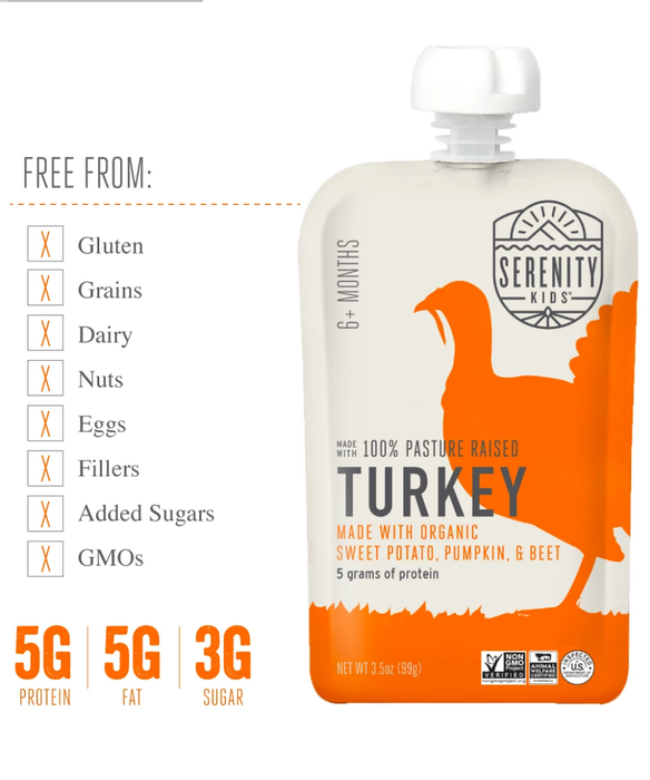 Serenity Kids Pasture Raised Turkey with Organic Pumpkin and Beets Pouch