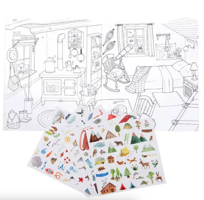 Moulin Roty Coloring Book and Stickers (Explorer Theme)