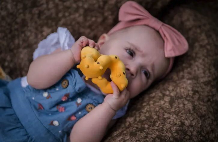 Tikiri Toys Ladybug Natural Rubber Teether, Rattle & Bath Toy