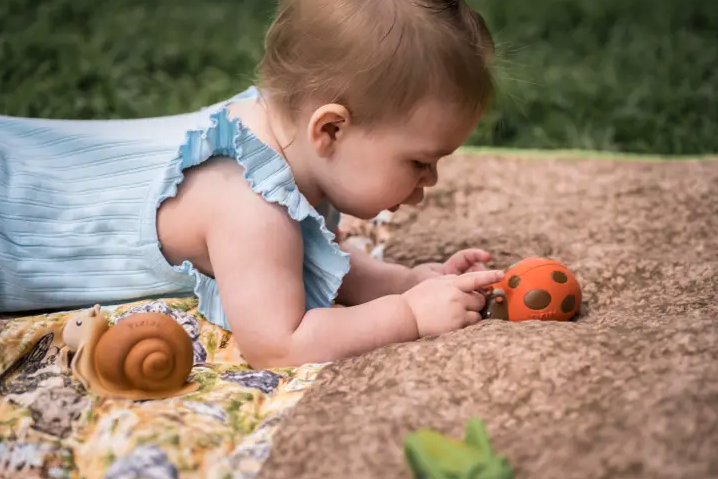 Tikiri Toys Ladybug Natural Rubber Teether, Rattle & Bath Toy