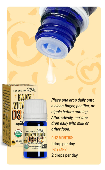 Legendairy Milk Baby Vitamin D3 & K2 Liquid Drops