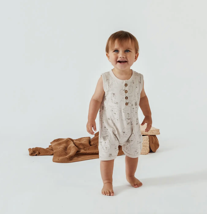 Aster & Oak Henley Romper