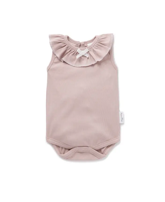 Aster & Oak Rib Ruffle Bodysuit