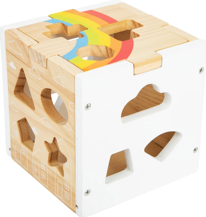 Small Foot Wooden Toys Rainbow Shape Sorter Cube Playset