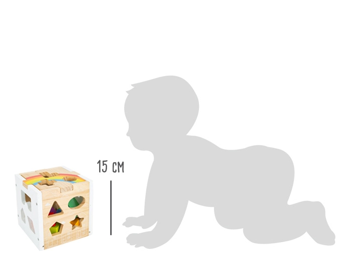 Small Foot Wooden Toys Rainbow Shape Sorter Cube Playset