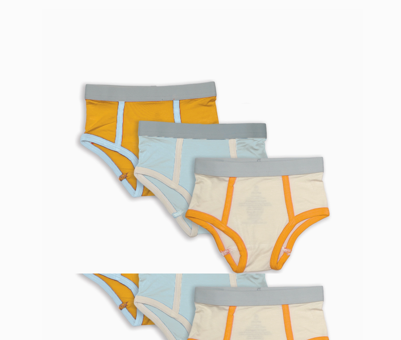 Silkberry Baby Bamboo Boys Briefs (3 pack) (Feather/Starlight/Sunset)