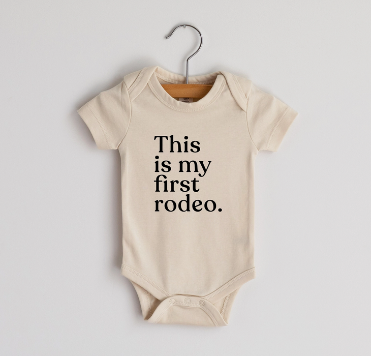 Gladfolk This Is My First Rodeo Organic Baby Bodysuit - Cream