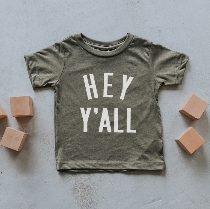 Gladfolk Hey Y'all Kids Tee - Olive