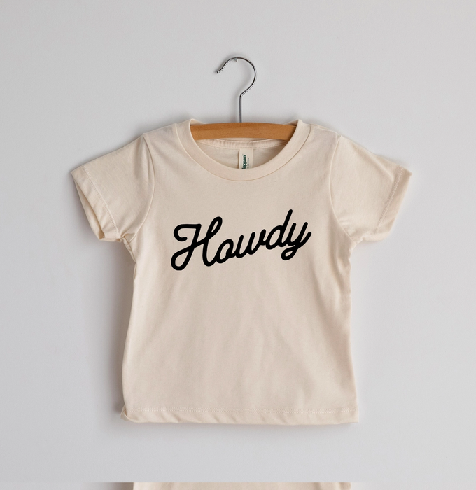 Gladfolk Howdy Modern Organic Baby & Kids Tee - Cream