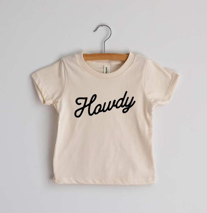 Gladfolk Howdy Modern Organic Baby & Kids Tee - Cream