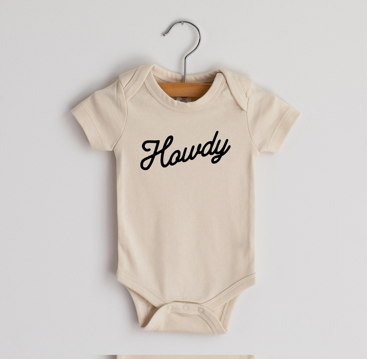 Gladfolk Howdy Modern Organic Baby Bodysuit - Cream