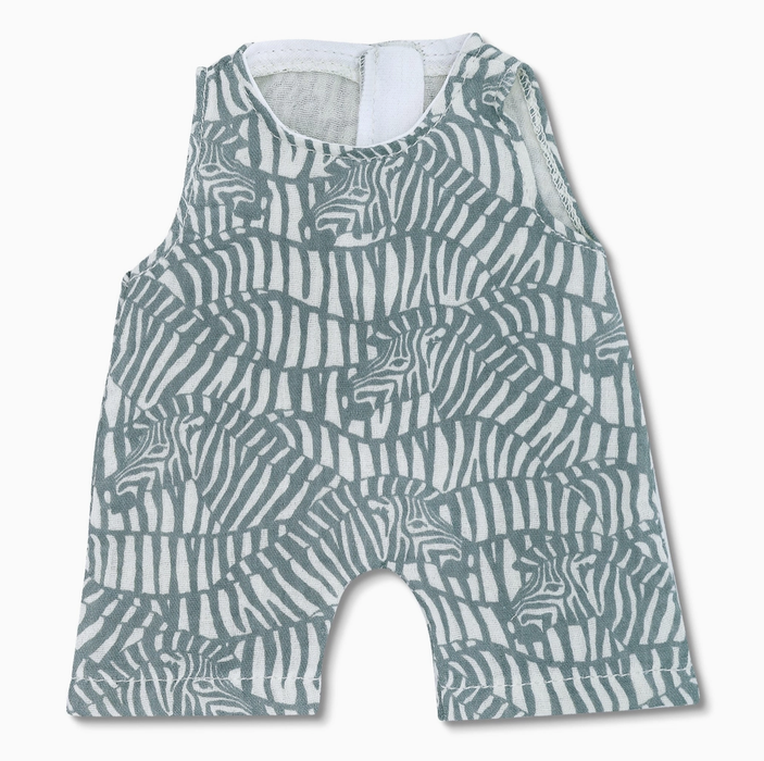 Zebra Print Muslin Doll Coverall