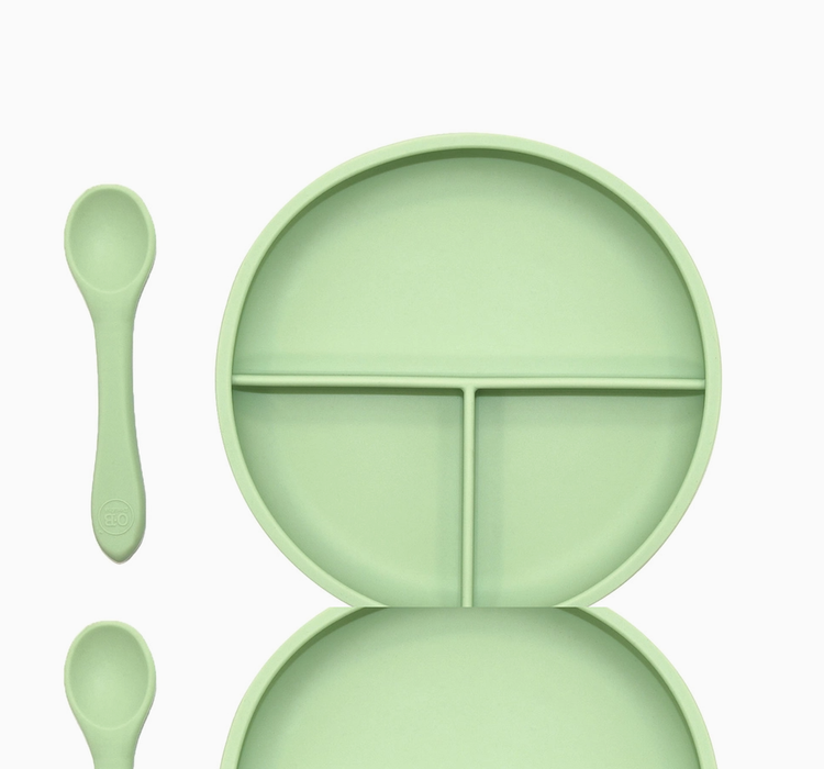 O.B. Designs Suction Divider Plate & Spoon Set