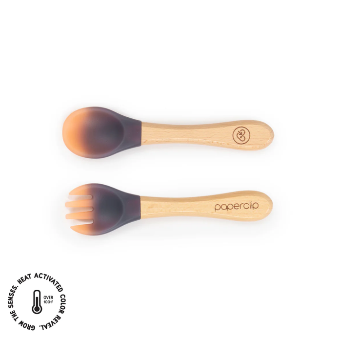 Paperclip Color Changing Spork & Spoon Set