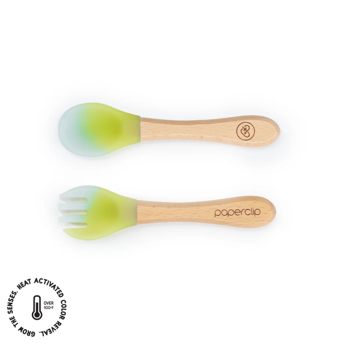 Paperclip Color Changing Spork & Spoon Set