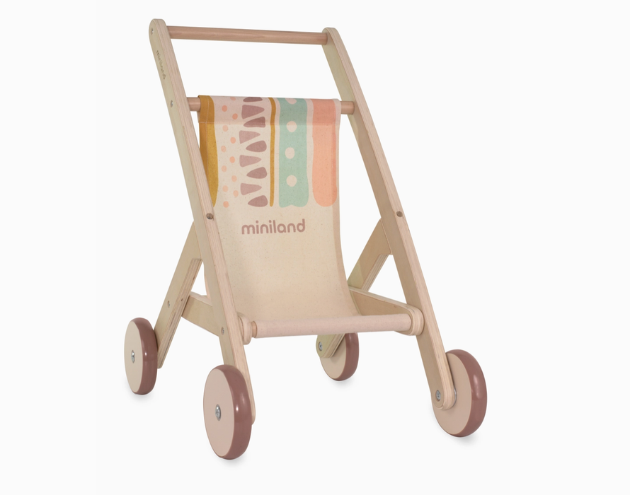 Miniland Educational Wooden Doll Stroller