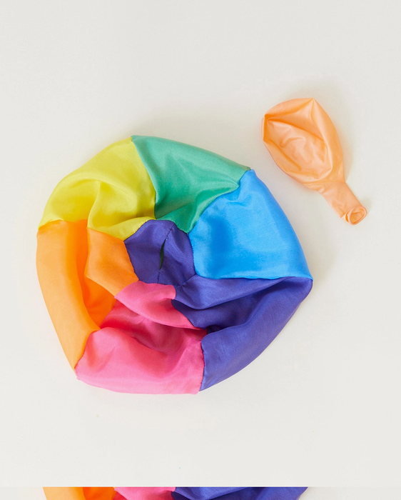 Sarah's Silks Rainbow Balloon Ball - 100% Silk Balloon Cover