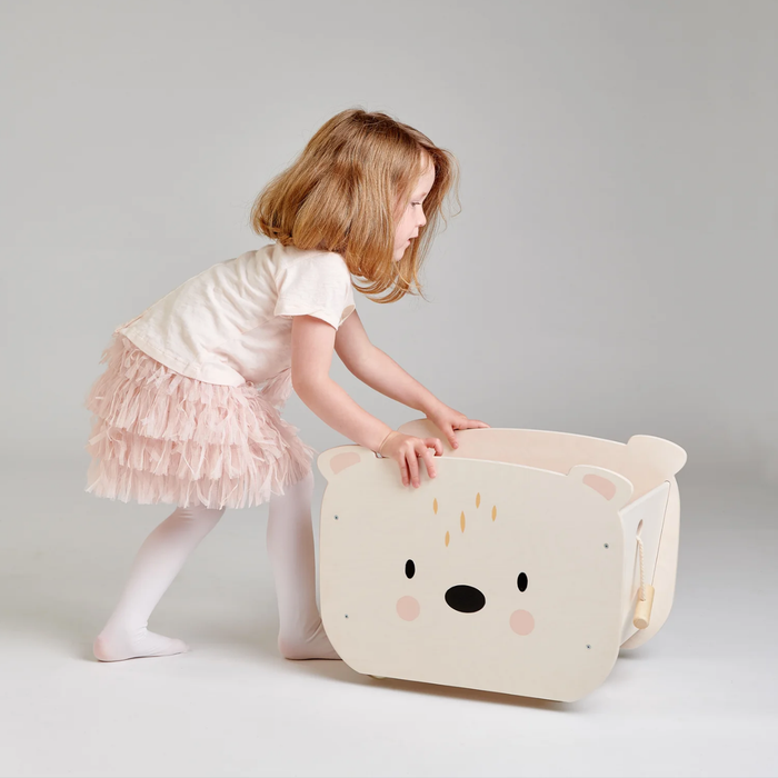 Tender Leaf Toys Pull Along Bear Cart