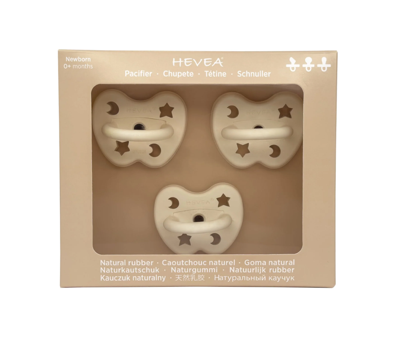 Hevea Trial Trio-Pack Natural Rubber Pacifiers for 0+ Months