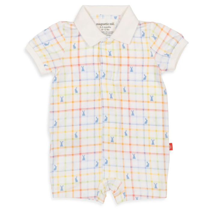 Magnetic Me Modal Magnetic Polo Romper Hopscotch