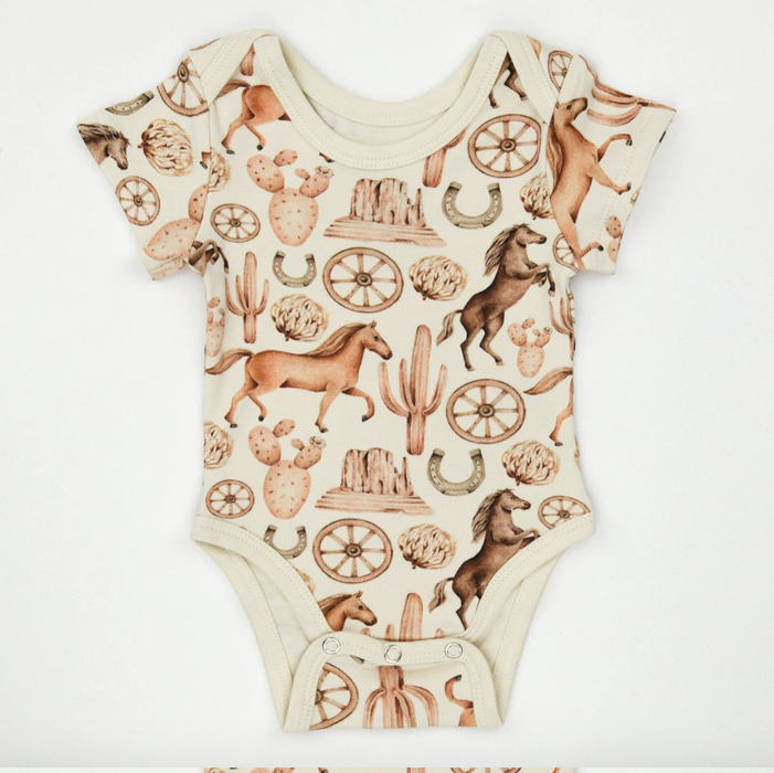 Earthy Organic Cotton Short Sleeve Bodysuit - Ryder