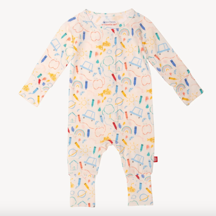 Magnetic Me Modal Convertible Grow with Me Coverall: Doodle Pop