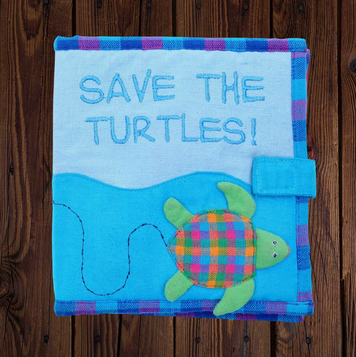 Mr. Ellie Pooh Fabric Kids' Book - Save the Turtles