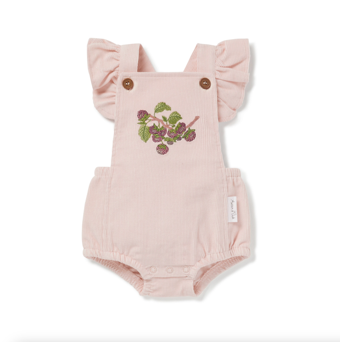 Aster & Oak Embroidered Corduroy Playsuit