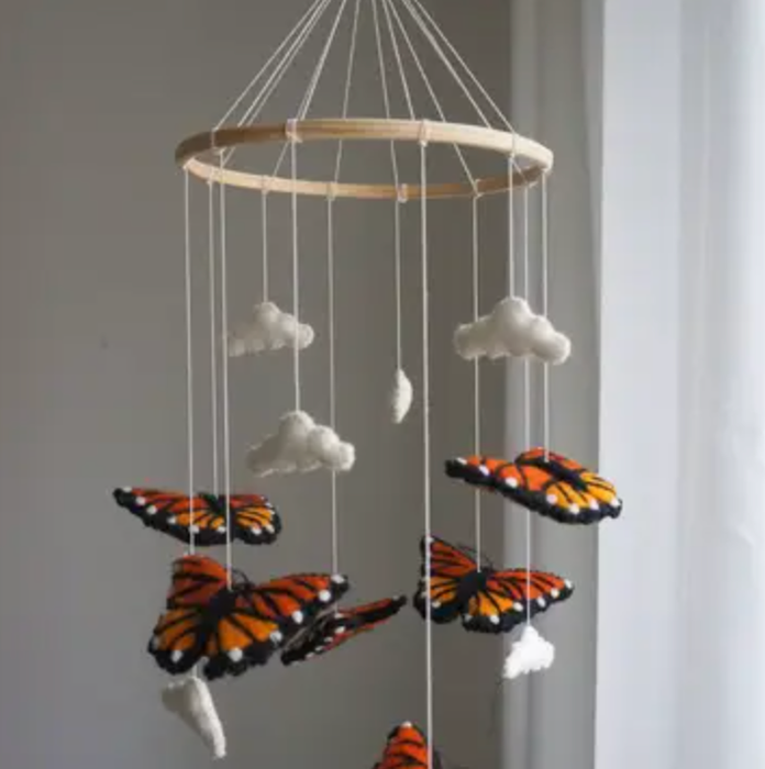 Gamcha Mobile (Butterflies - Orange/Gul)