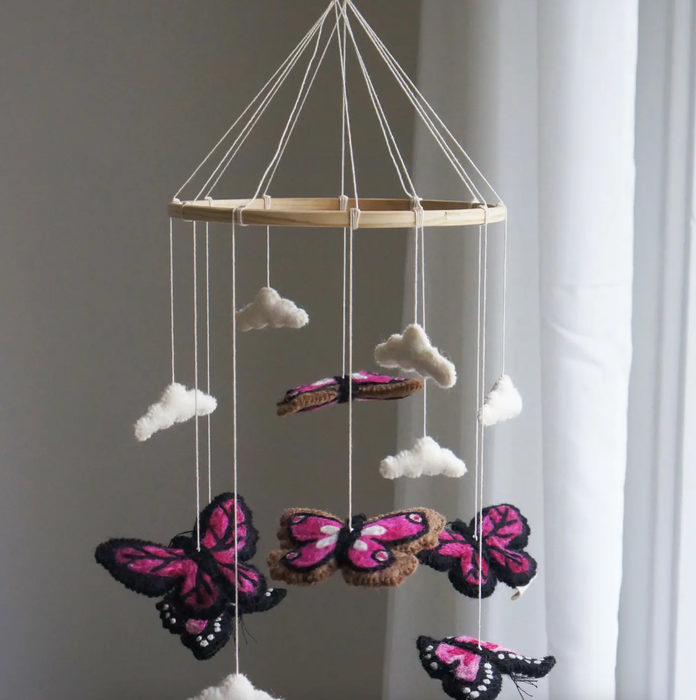 Gamcha Mobile (Butterflies - Pink)