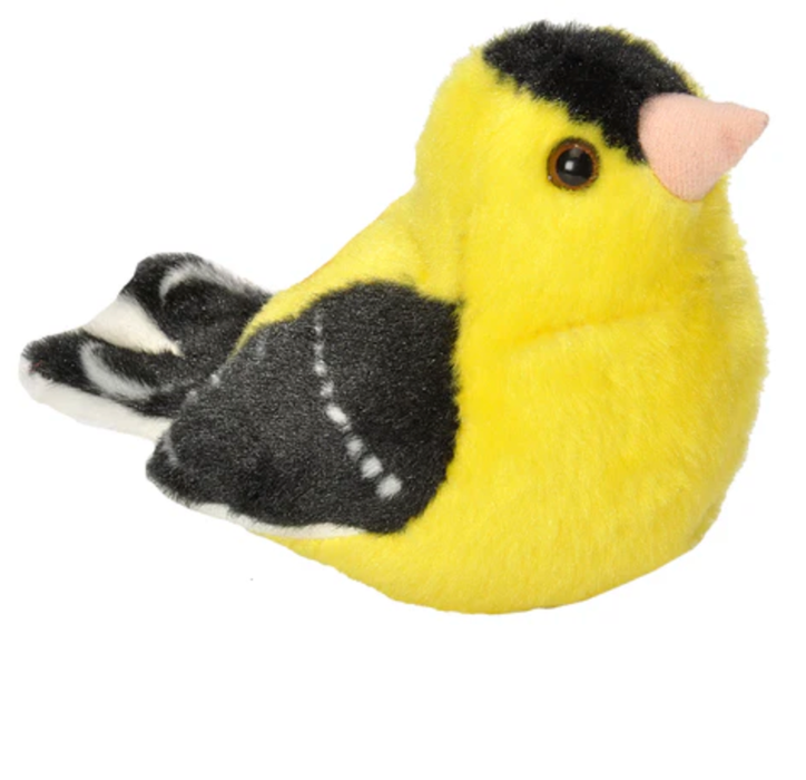 Wild Republic Audubon II American Goldfinch Stuffed Animal with Sound