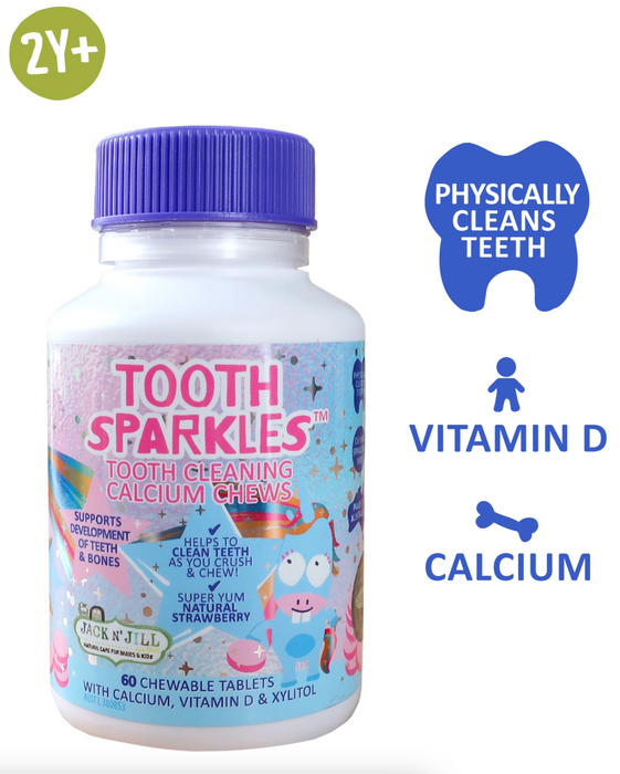 Jack N' Jill Tooth Sparkles Tooth Cleaning Chews with Vitamin D & Calcium