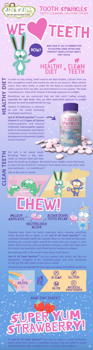 Jack N' Jill Tooth Sparkles Tooth Cleaning Chews with Vitamin D & Calcium