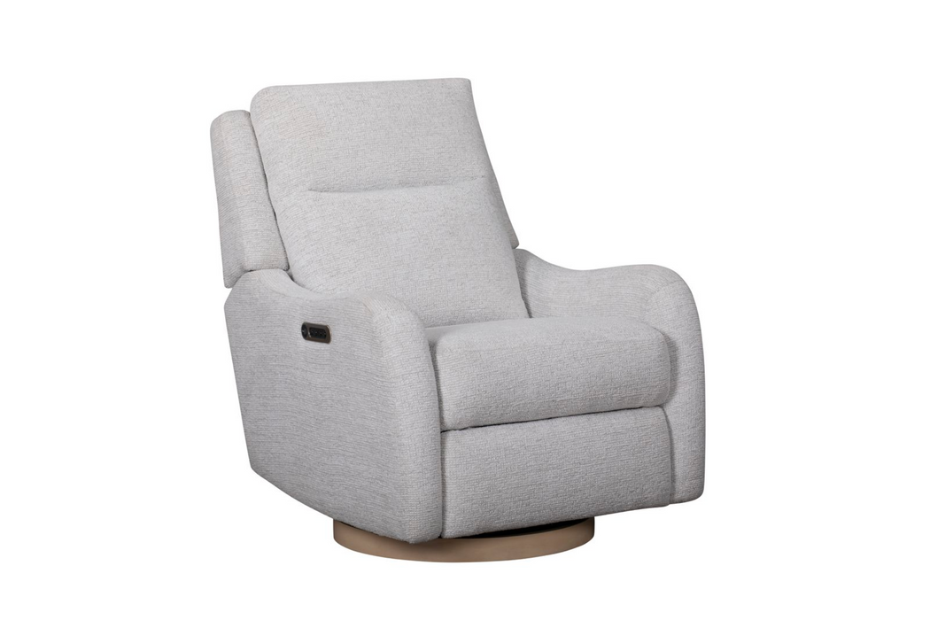 Heritage Living Quinn Power Recliner with Power Headrest, Lumbar Support & Wood Base