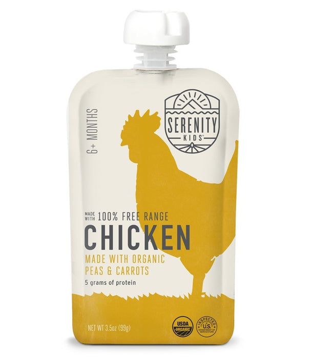 Serenity Kids 100% Free Range Chicken With Organic Peas & Carrots Pouch