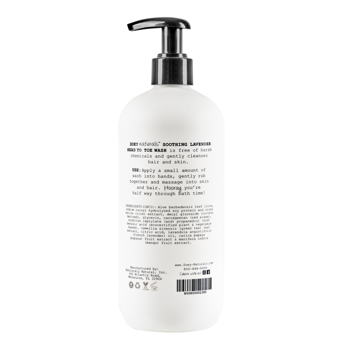 Zoey Naturals Head To Toe Wash Soothing Lavender