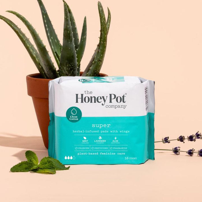 The Honey Pot Super Herbal Pads with Wings